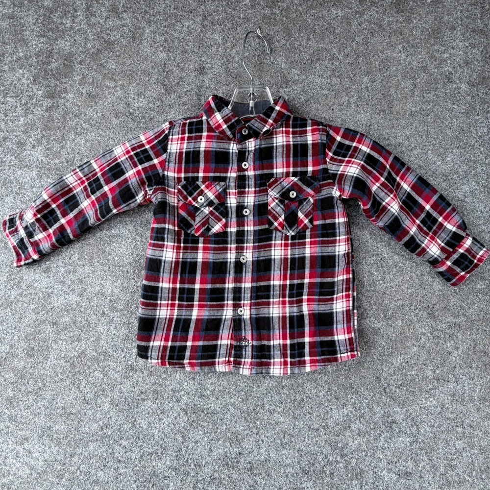 Andy & Evan Shacket Toddlers 4T Multicolor Plaid Quilted Lined Button Front